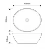 Раковина накладна MIXXUS PREMIUM ELLIPSE-0108 EDGE BLACK 400х330х145mm (MP6527)