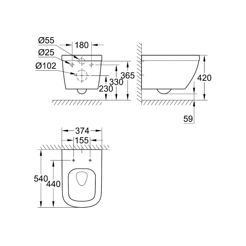 Подвесной унитаз Grohe Euro Ceramic (39328000)