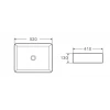 Умывальник накладной керамический Mixxus Premium Quadro-0102 520x410x130mm (MP6488)