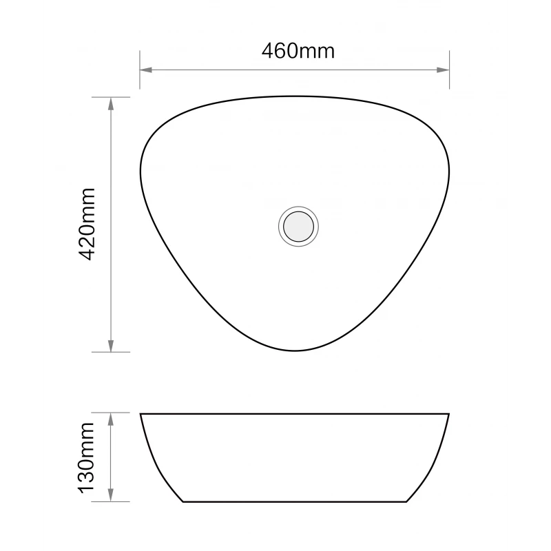 Раковина накладная Mixxus Premium WAVE-0104 MARBLE 460х420х130mm (MP6534)