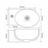 Раковина подвесная Mixxus Premium DIVERSE-1201-R 400х215х140mm с отверстием под смеситель и переливом (MP6506)