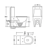 Унітаз-компакт Mixxus BEVEL-0404-T3 660х360х800mm, система змиву TORNADO 3.0 (MI6726)