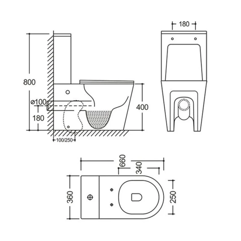 Унітаз-компакт Mixxus BEVEL-0404-T3 660х360х800mm, система змиву TORNADO 3.0 (MI6726)