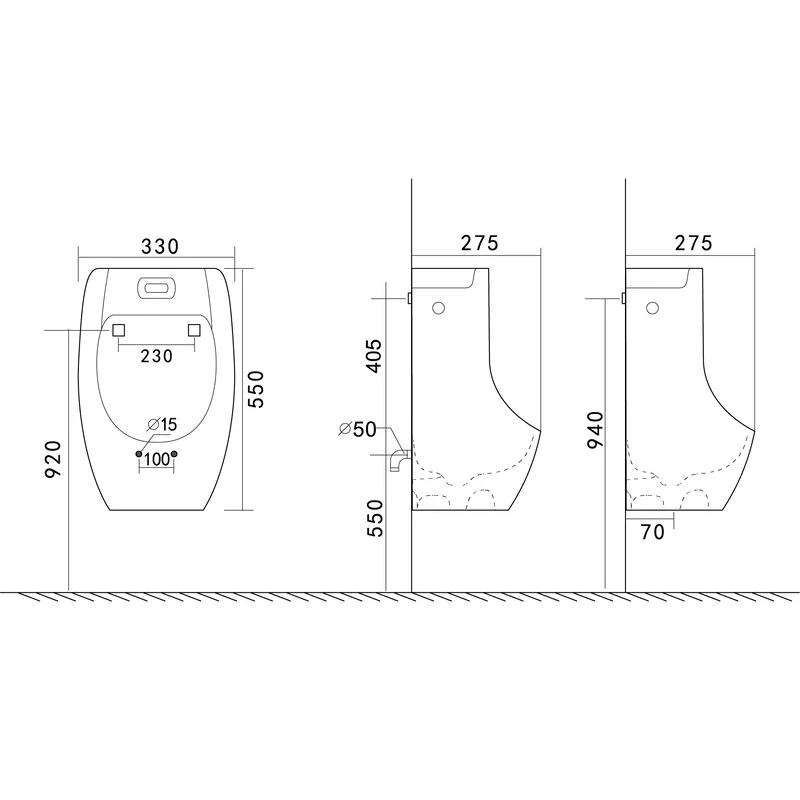 Писсуар подвесной Mixxus Premium BEVEL-1002 330x245x545mm с ИК-датчиком автоматического смыва (MP6662)