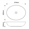 Раковина накладна Mixxus Premium ELLIPSE-0102 MARBLE 515х400х130mm (MP6552)