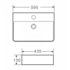 Умывальник накладной керамический Mixxus Premium Quadro-0202 с переливом 600x420x120mm (MP6479)
