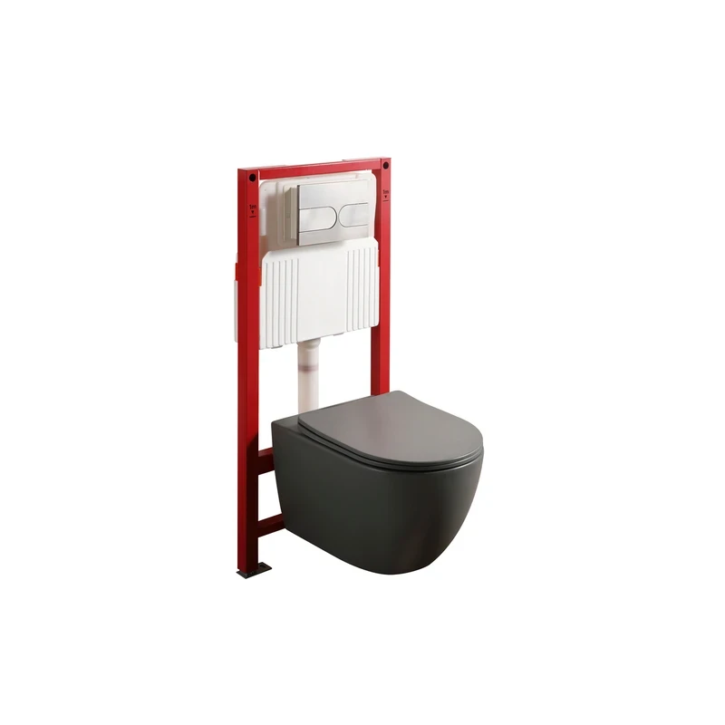 MIXXUS PREMIUM ELLIPSE-SET-2101 GRAY Комплект: Унитаз система смыва TORNADO 3.0+ Инсталляция с панелью смыва GUN GRAY (MP6668)