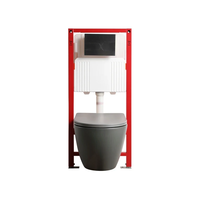MIXXUS PREMIUM ELLIPSE-SET-2101 GRAY Комплект: Унитаз система смыва TORNADO 3.0+ Инсталляция с панелью смыва GUN GRAY (MP6668)
