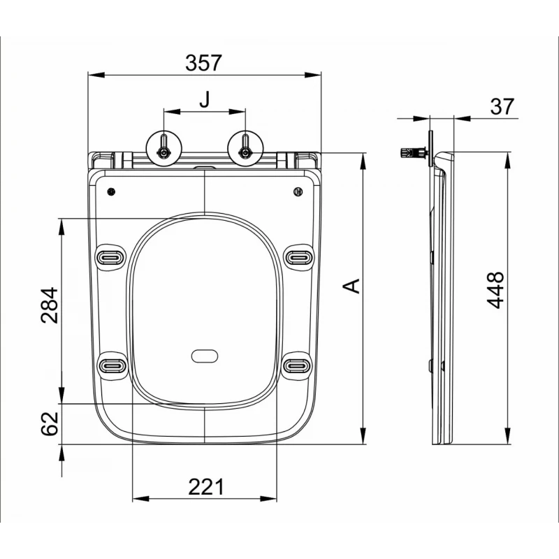 Сидіння-кришка для унітазу Mixxus Premium SEAT COVER QUADRO-DIVERSE-2001 BLACK з мікроліфтом 448х357х37mm (MP6614)