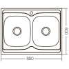 Кухонна мийка накладна Zerix Z8060B-08-180E (Satin) (ZX1620)