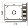 Мийка кухонна Zerix Z6060L-04-160E (Satin) (ZM0567)