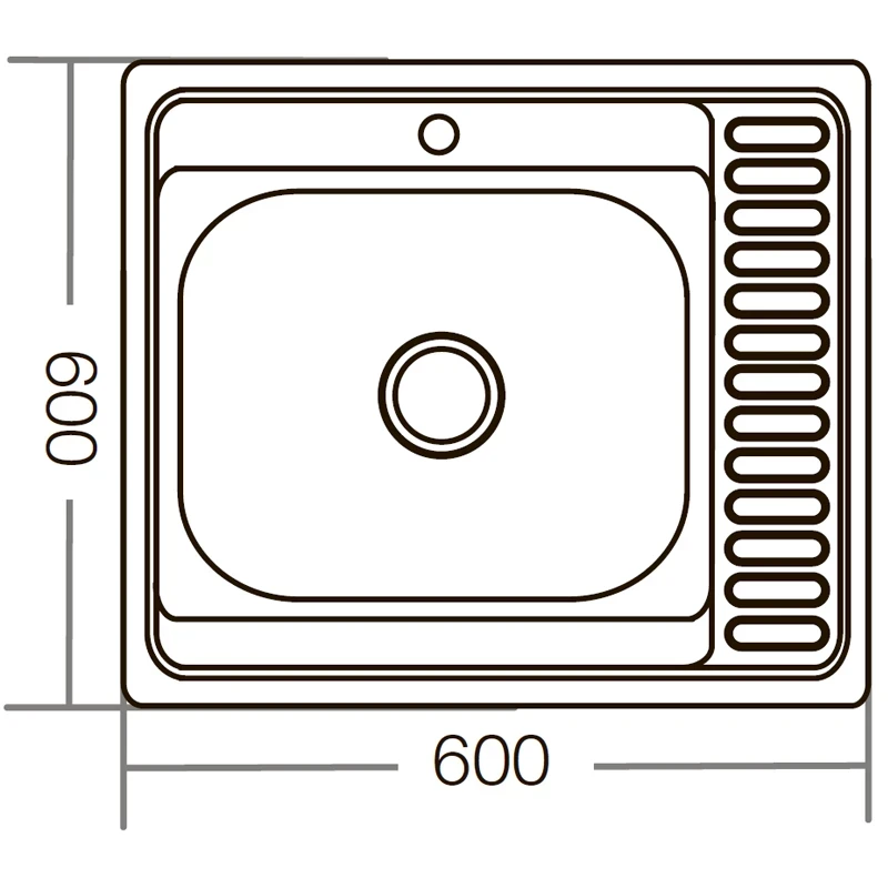 Мийка кухонна Zerix Z6060R-04-160E (Satin) (ZM0576)