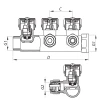 Колектор вентильний з фитингом Koer KR.1121-3 3/4"x3 ways (KR2651)