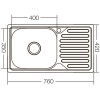 Мийка кухонна Zerix Z7642-08-180D (decor) (ZX1603)