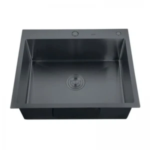 Мийка Zerix ZH5045B-215 (3.0/1.0) PVD-Black з диспенсером та сушаркою для посуду (ZM5557)