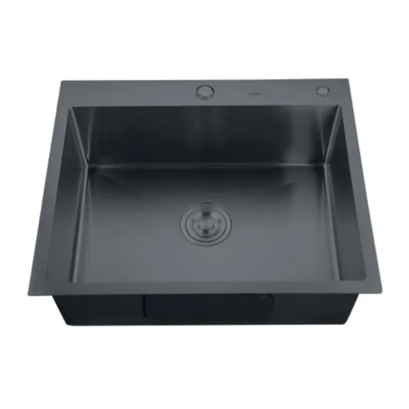 Мийка Zerix ZH5045B-215 (3.0/1.0) PVD-Black з диспенсером та сушаркою для посуду (ZM5557)