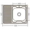 Кухонна мийка накладна ZerixZ8060R-04-160E (Satin) (ZX1619)