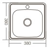 Мийка кухонна Zerix Z3838-06-160E (Satin) (ZM0555)