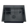Мийка Zerix ZH5050B-215 (3.0/1.0) PVD-Black з диспенсером та сушаркою для посуду (ZM5559)