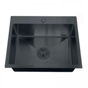 Мийка Zerix ZH5050B-215 (3.0/1.0) PVD-Black з диспенсером та сушаркою для посуду (ZM5559)