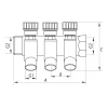 Колектор вентильний з фитингом Koer KR.1123-3 3/4"x3 ways (KR2830)