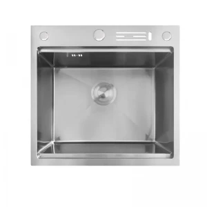 Мойка Mixxus MH5050-SK NANO-SILVER (3.0/0.8) с н.ст. со ступенькой для суш.,с подст.под ножи(нерж.)(MX1939)