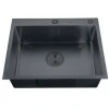 Мийка Zerix ZH5843B-215 (3.0/1.0) PVD-Black з диспенсером та сушаркою для посуду (ZM5561)