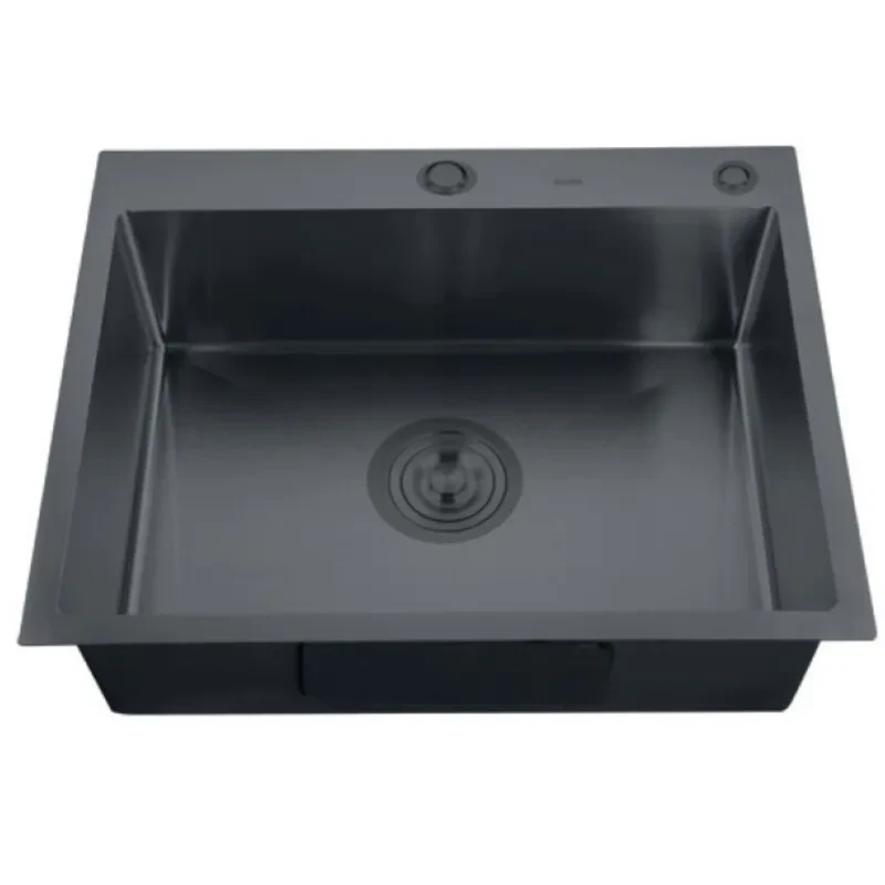 Мийка Zerix ZH5843B-215 (3.0/1.0) PVD-Black з диспенсером та сушаркою для посуду (ZM5561)