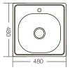 Мойка кухонная Zerix Z4848-06-160E (Satin) (ZM0557)