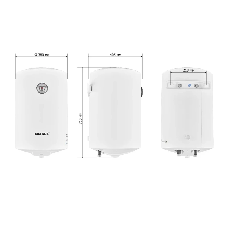 Водонагреватель "Цилиндр" MIXXUS EWH-07050 ROUND WET накопительный 50 л, мокрый тен 1,5 kW (WH0601)