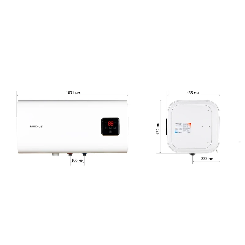 Водонагреватель "Квадрат" Mixxus EWH-14100 CUBE WET(Н) накопительный 100 л, мокрый тен 2,0 kW (WH0616)