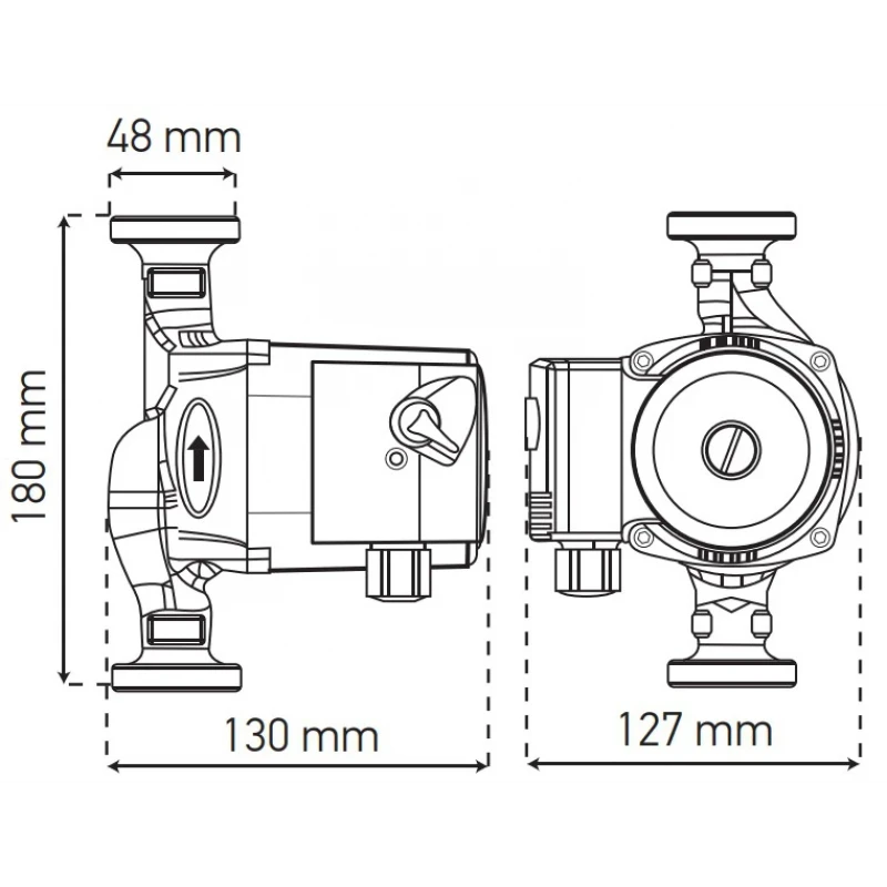 Насос циркуляционный центробеж. Koer KP.GRS-25/8-2-180 (с гайками, кабелем и вилкой) (KP0253)