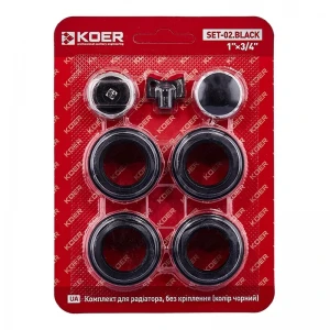 Комплект для радиатора Koer SET-02.Black 3/4" Без крепления (кол. черный) (KR5186)