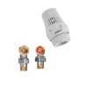 Комплект для подключения радиатора Koer SET-23 - 1/2'' угловой с термоголовкой, кликовый крепеж (KR5284)