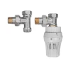 Комплект для подключения радиатора Koer SET-23 - 1/2'' угловой с термоголовкой, кликовый крепеж (KR5284)