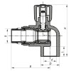 Кран радіаторний 25x3/4 кутовий з прокладкою "антіпротечка" PPR Koer K0162.PRO (KP0208)