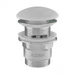 Донний клапан для умивальника з переливом Koer PW-03-11 1 1/4'' (кнопка) (KR3397)