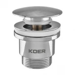 Донний клапан для умивальника Koer PW-01-01 1 1/4'' (кнопка) (Колір хром) (KR3400)