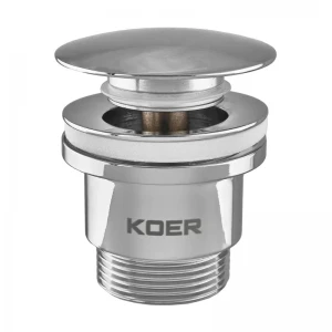 Донний клапан для умивальника Koer PW-01-01 1 1/4'' (кнопка) (Колір хром) (KR3400)