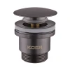 Донный клапан для умывальника Koer PW-01-07 1 1/4'' (кнопка) (Графит) (KR3404)
