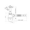 Сифон для умивальника ZERIX SU-02-B 1 1/2"x40 з відведенням для пральної машини (ZX4949)