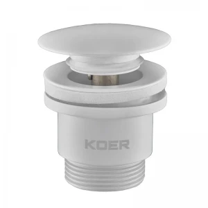 Донний клапан для умивальника Koer PW-01-03 1 1/4'' (кнопка) (Білий) (KR3402)