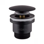 Донний клапан для умивальника Koer PW-01-05 1 1/4'' (кнопка) (Чорний) (KR3403)