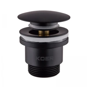 Донний клапан для умивальника Koer PW-01-05 1 1/4'' (кнопка) (Чорний) (KR3403)