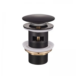 Донный клапан для умывал. с переливом Mixxus POP-UP-03 Black 1 1/4'' (кнопка) (Черный) (MI6139)