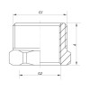 Футорка 1/2"х1" (хром) Koer KF.F0610.chr (KF0131)