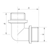 Угол 1/2'' НН (хром) Koer KF.L06M.CHR (KF0130)