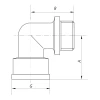 Угол 1/2'' НВ (хром) Koer KF.L06MF.CHR (KF0127)