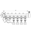 Коллектор распределительный 6-way с фитингом (40x20) PPR Koer K0194.PRO (KP2559)