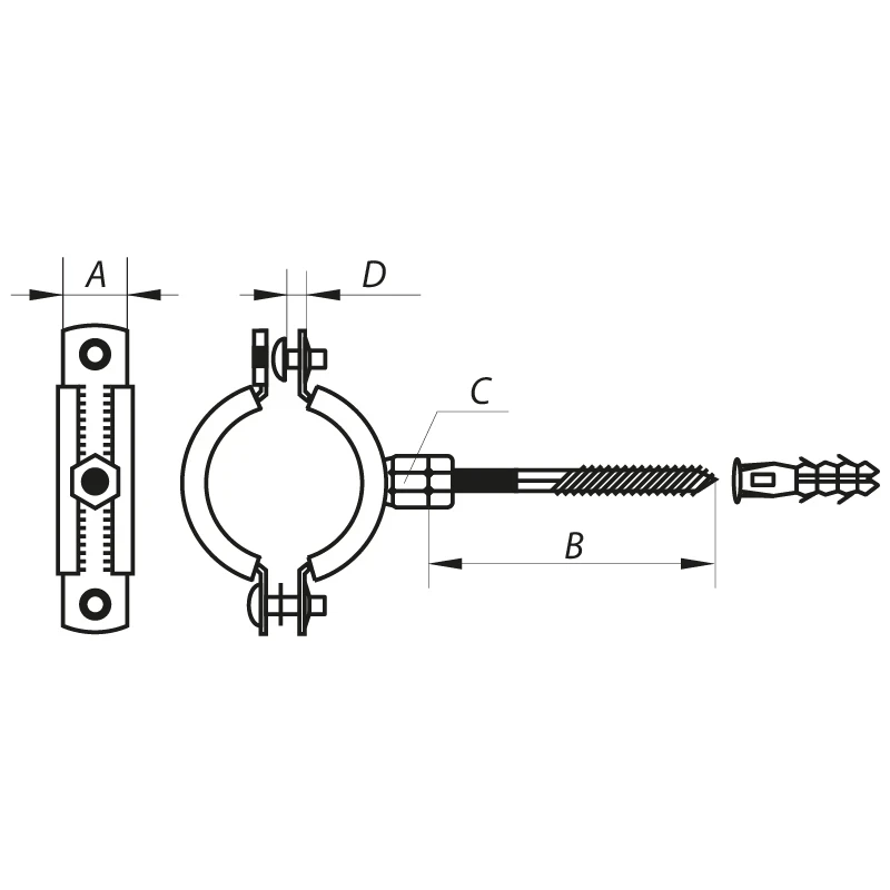 Хомут трубный оцинкованный Koer KCB.10.G 2-1/2" (75-80) серый (KR2790)